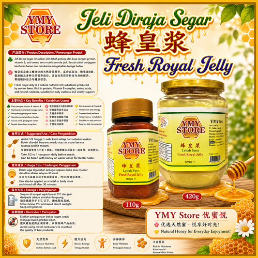 YMY Store Royal Jelly, 蜂皇浆 Jeli Diraja Pure Honey, 蜂蜜,蜜糖,Madu Asli, 保养品