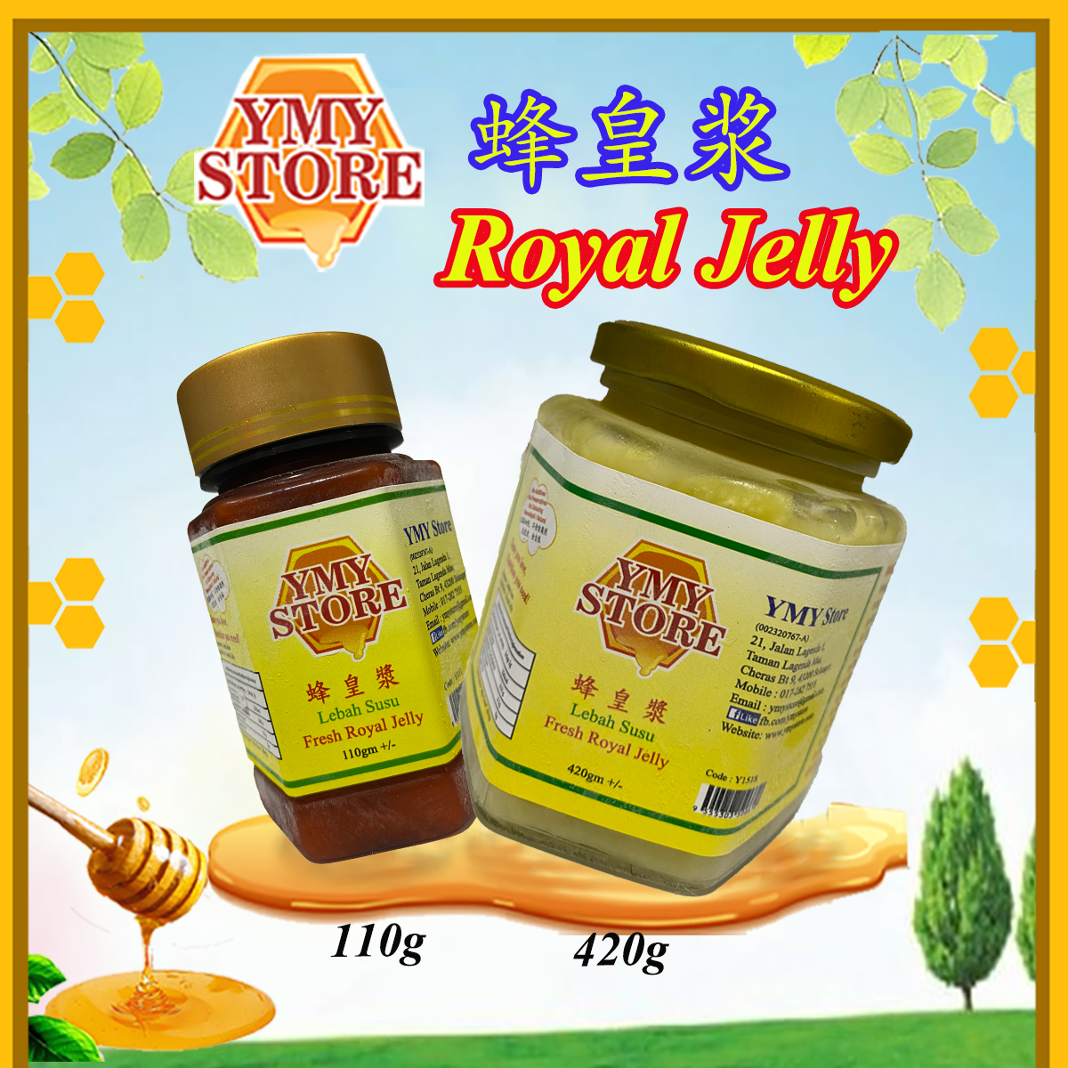 YMY Store Royal Jelly, 蜂皇浆 Jeli Diraja Pure Honey, 蜂蜜,蜜糖,Madu Asli, 保养品