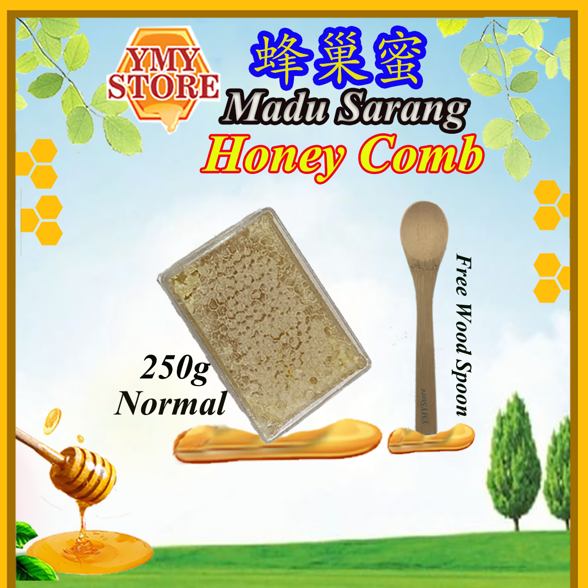 YMY Store,  Honeycomb, Honey Comb, Madu Sarang, 蜂巢蜜, 蜂蜜, 蜜糖 Pure Honey, Madu Asli