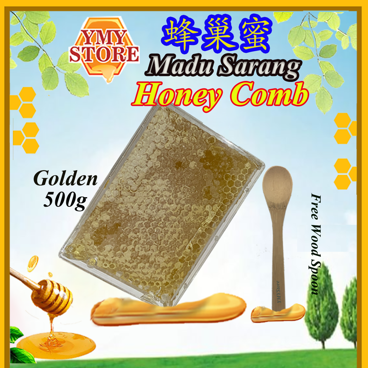 YMY Store,  Honeycomb, Honey Comb, Madu Sarang, 蜂巢蜜, 蜂蜜, 蜜糖 Pure Honey, Madu Asli