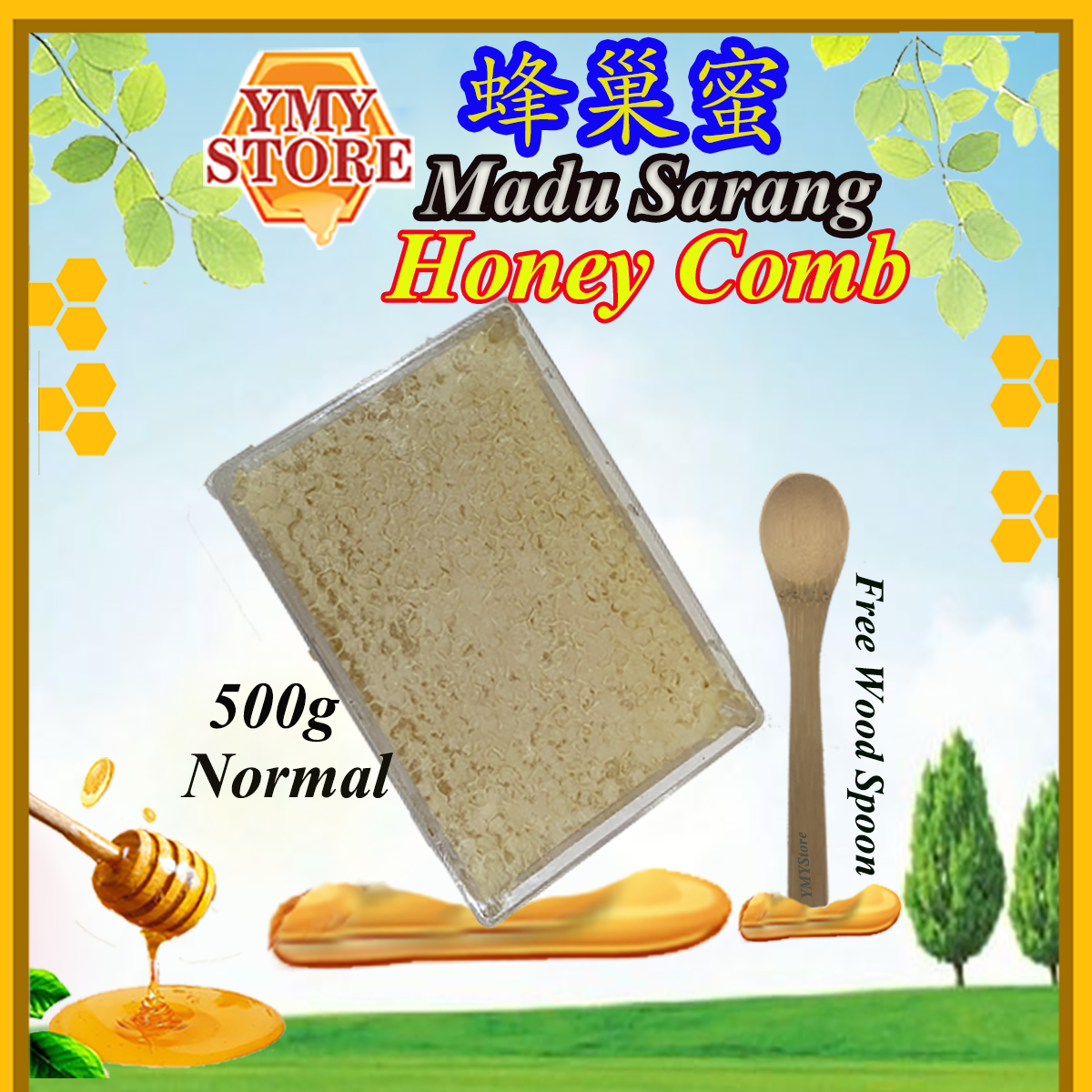 YMY Store,  Honeycomb, Honey Comb, Madu Sarang, 蜂巢蜜, 蜂蜜, 蜜糖 Pure Honey, Madu Asli