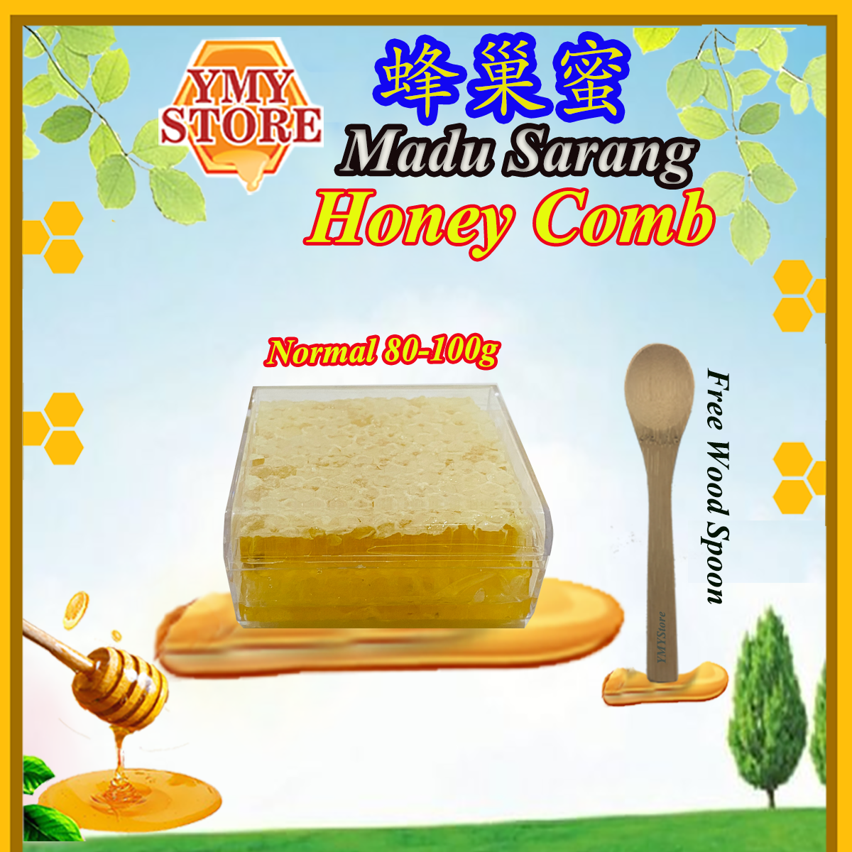 YMY Store,  Honeycomb, Honey Comb, Madu Sarang, 蜂巢蜜, 蜂蜜, 蜜糖 Pure Honey, Madu Asli